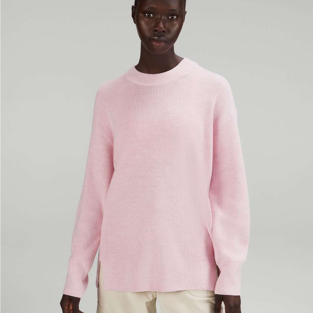 Lululemon Athletica Soft Pink Crew Neck Sweater